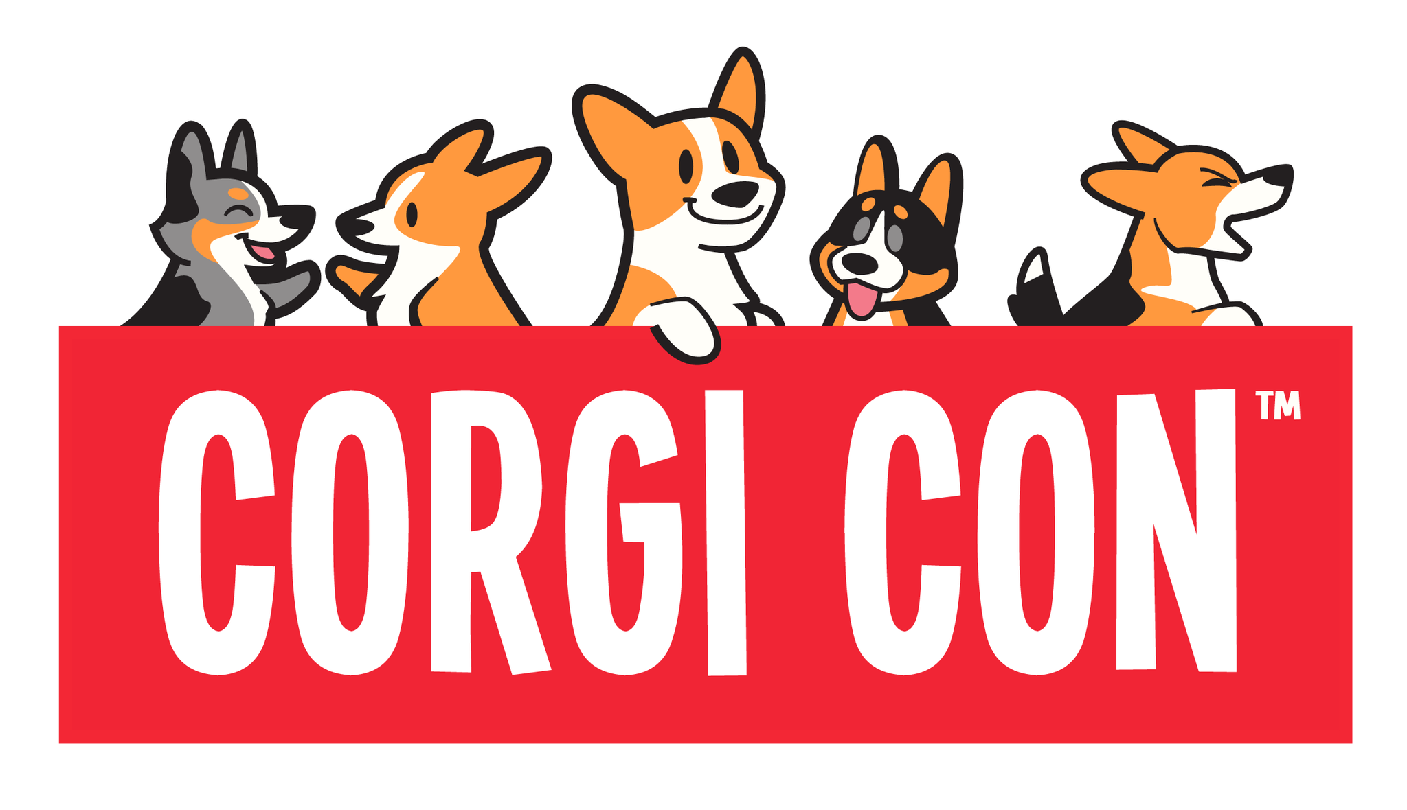 Red Box Logo Corgi Con Furriends White Tee