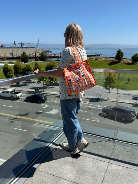 Tote-ally Pawsome Orange Plaid Tote