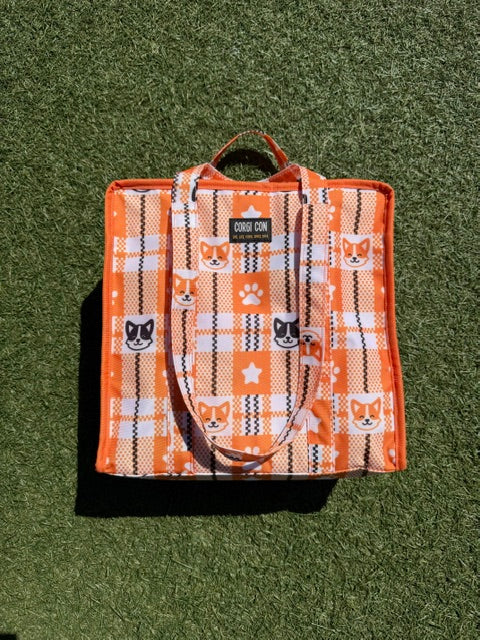 Tote-ally Pawsome Orange Plaid Tote